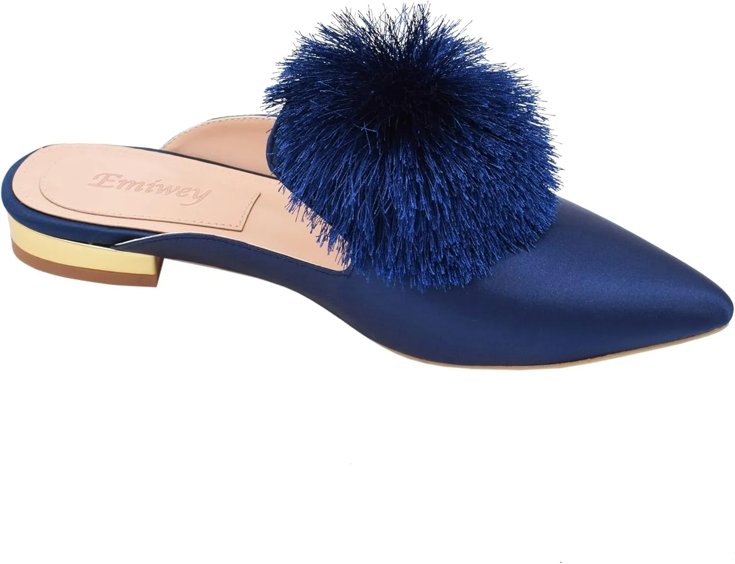 Women's Backless Comfort Slip On Loafers Flats Cute Pom Pom Mule Slippers Casual Shoes