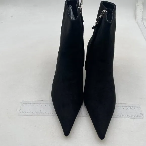 Womens Basic Kitten Heeled Ankle Boot Closed Pointed Toe Low Heel Short Booties