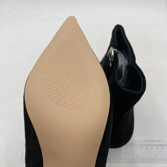Womens Basic Kitten Heeled Ankle Boot Closed Pointed Toe Low Heel Short Booties