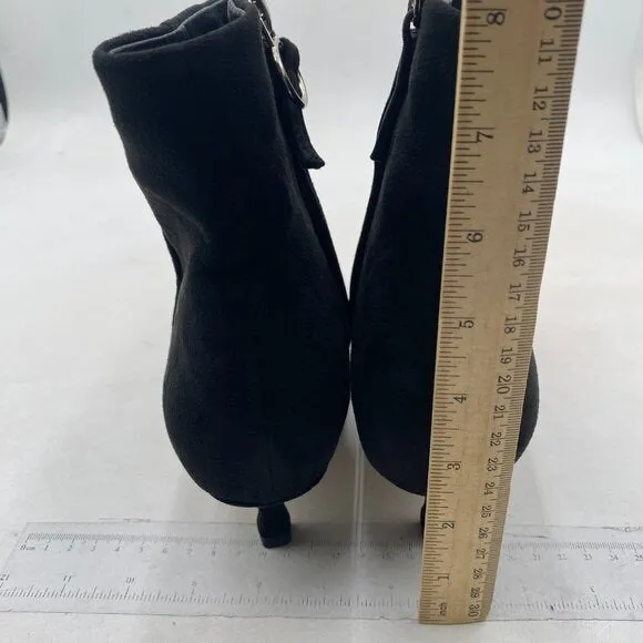 Womens Basic Kitten Heeled Ankle Boot Closed Pointed Toe Low Heel Short Booties