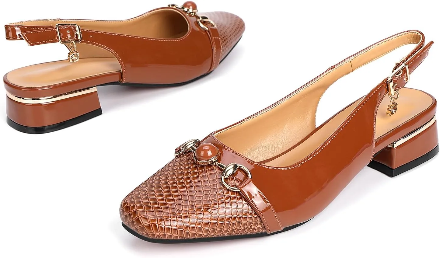 Women's beautifully embellished buckle high heels, open heel non-slip platform high heel, closed toe pointed ankle strap elegant high heels, suitable for any formal occasions