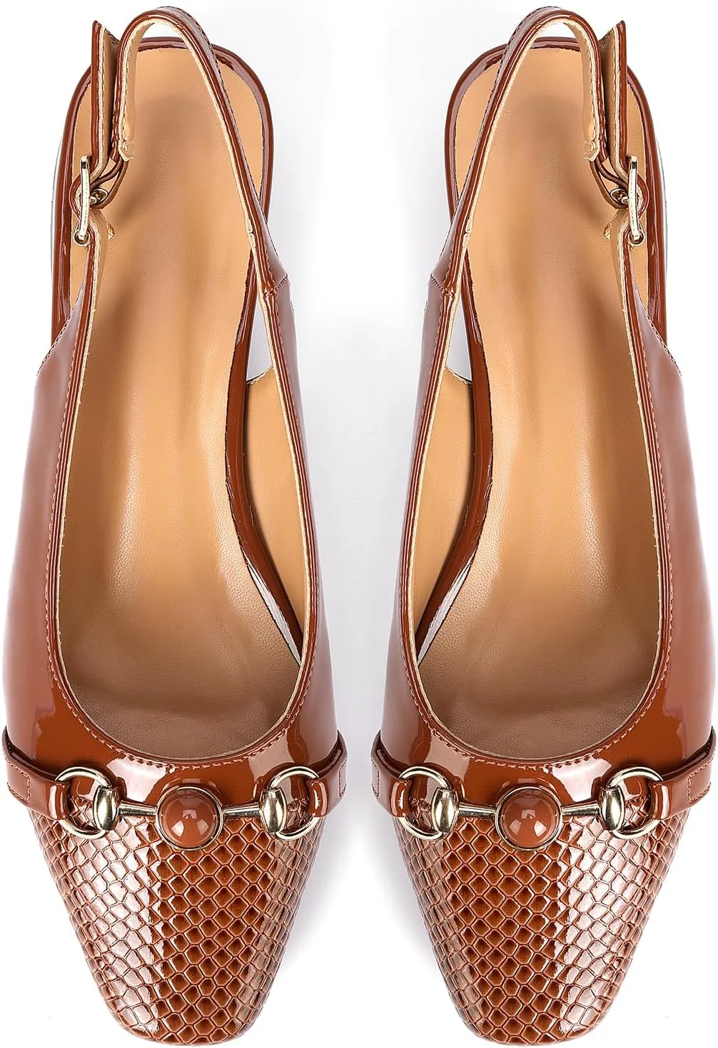 Women's beautifully embellished buckle high heels, open heel non-slip platform high heel, closed toe pointed ankle strap elegant high heels, suitable for any formal occasions