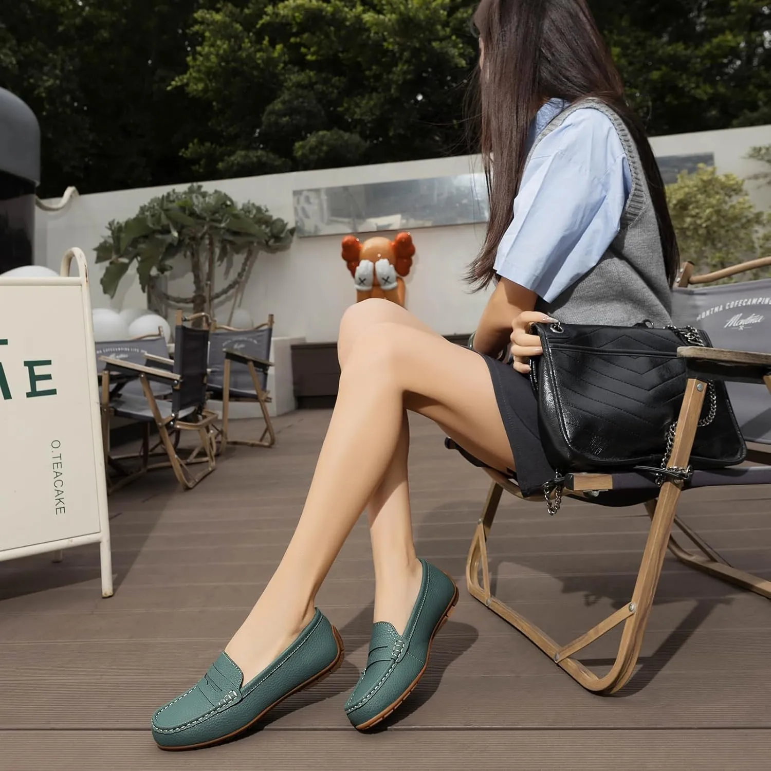 Women's Comfortable & Lightweight Leather Penny Loafers Slip-Ons Cute Business Casual Dress Shoes Work Office Flats Everyday Walking Shoes Driving Mocs for Women