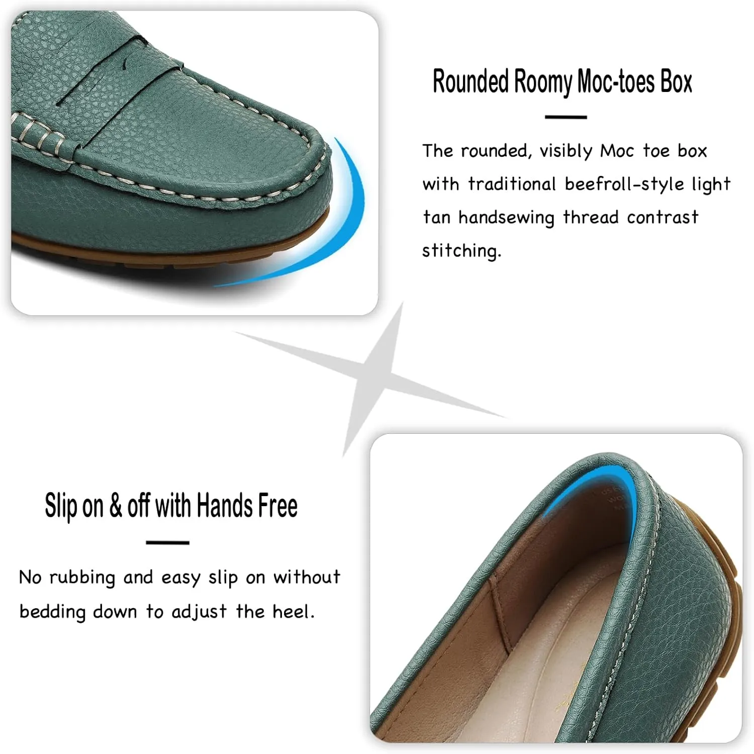 Women's Comfortable & Lightweight Leather Penny Loafers Slip-Ons Cute Business Casual Dress Shoes Work Office Flats Everyday Walking Shoes Driving Mocs for Women