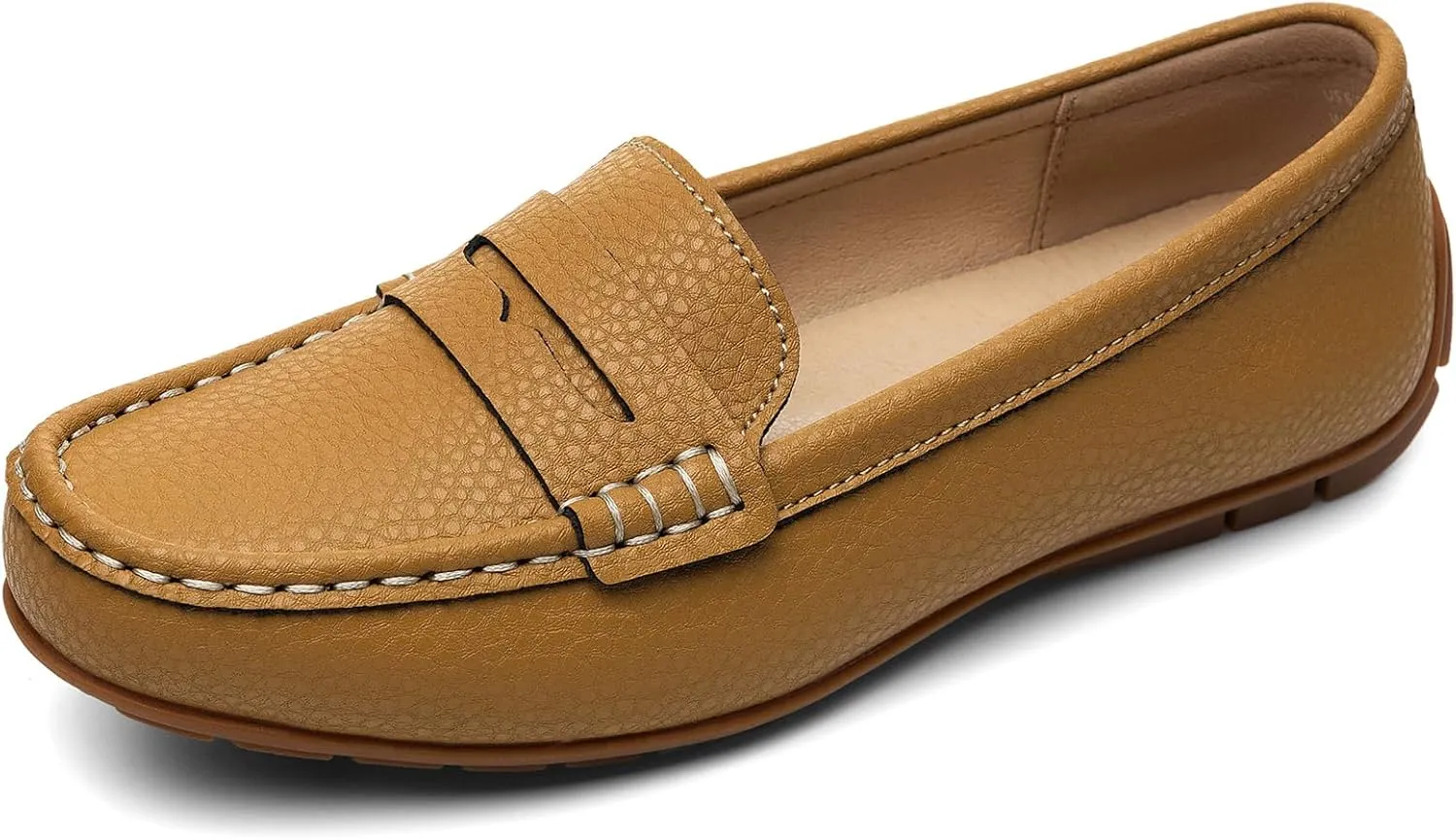 Women's Comfortable & Lightweight Leather Penny Loafers Slip-Ons Cute Business Casual Dress Shoes Work Office Flats Everyday Walking Shoes Driving Mocs for Women