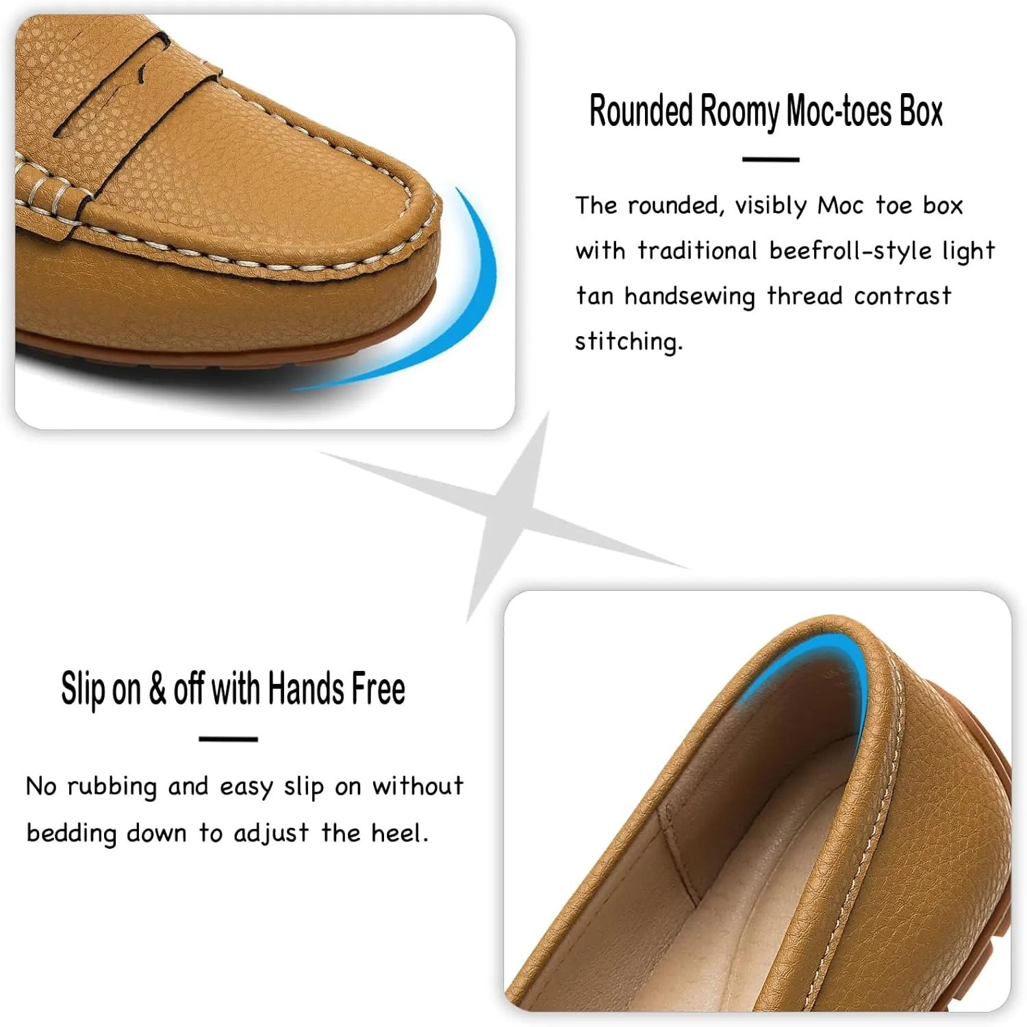 Women's Comfortable & Lightweight Leather Penny Loafers Slip-Ons Cute Business Casual Dress Shoes Work Office Flats Everyday Walking Shoes Driving Mocs for Women