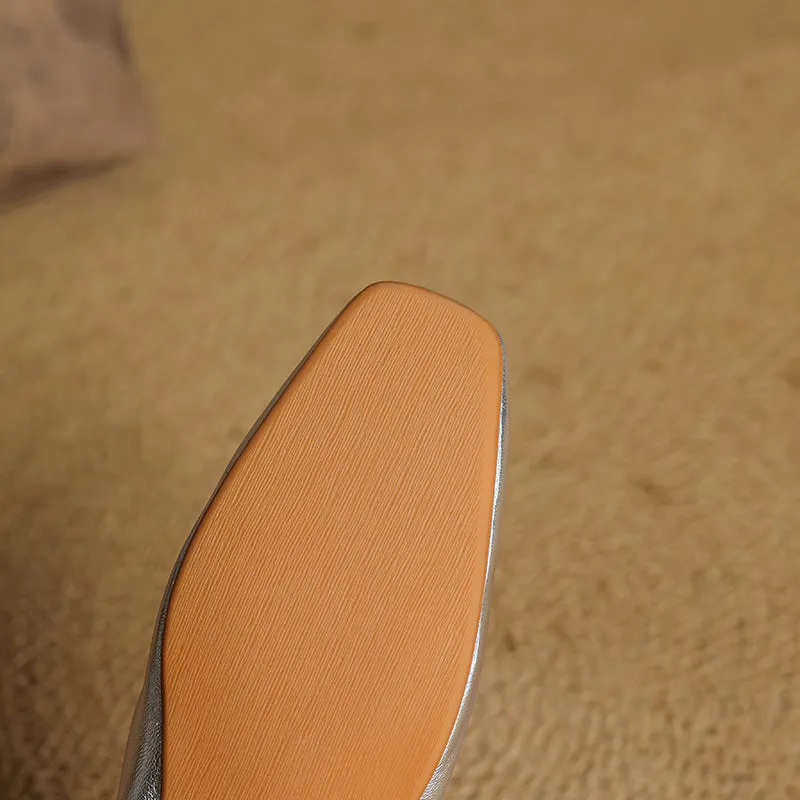 Women's Handmade Leather Minimalist Flat Comfort Mule Shoes