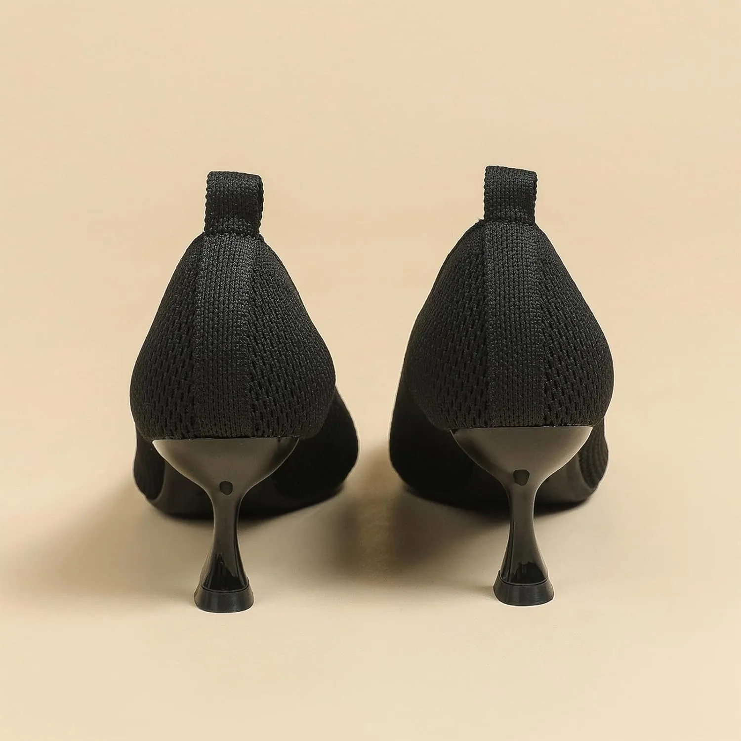 Women's Knitted Kitten Heels Pumps Comfortable Knit Closed Toe Fashion Pointed Toe Dress Wedding High Heels Casual Dress Shoes