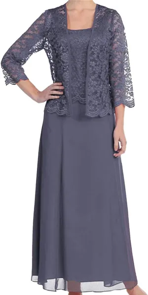 Womens Lace Mother of The Bride Dresses for Wedding Formal Gowns with Jacket