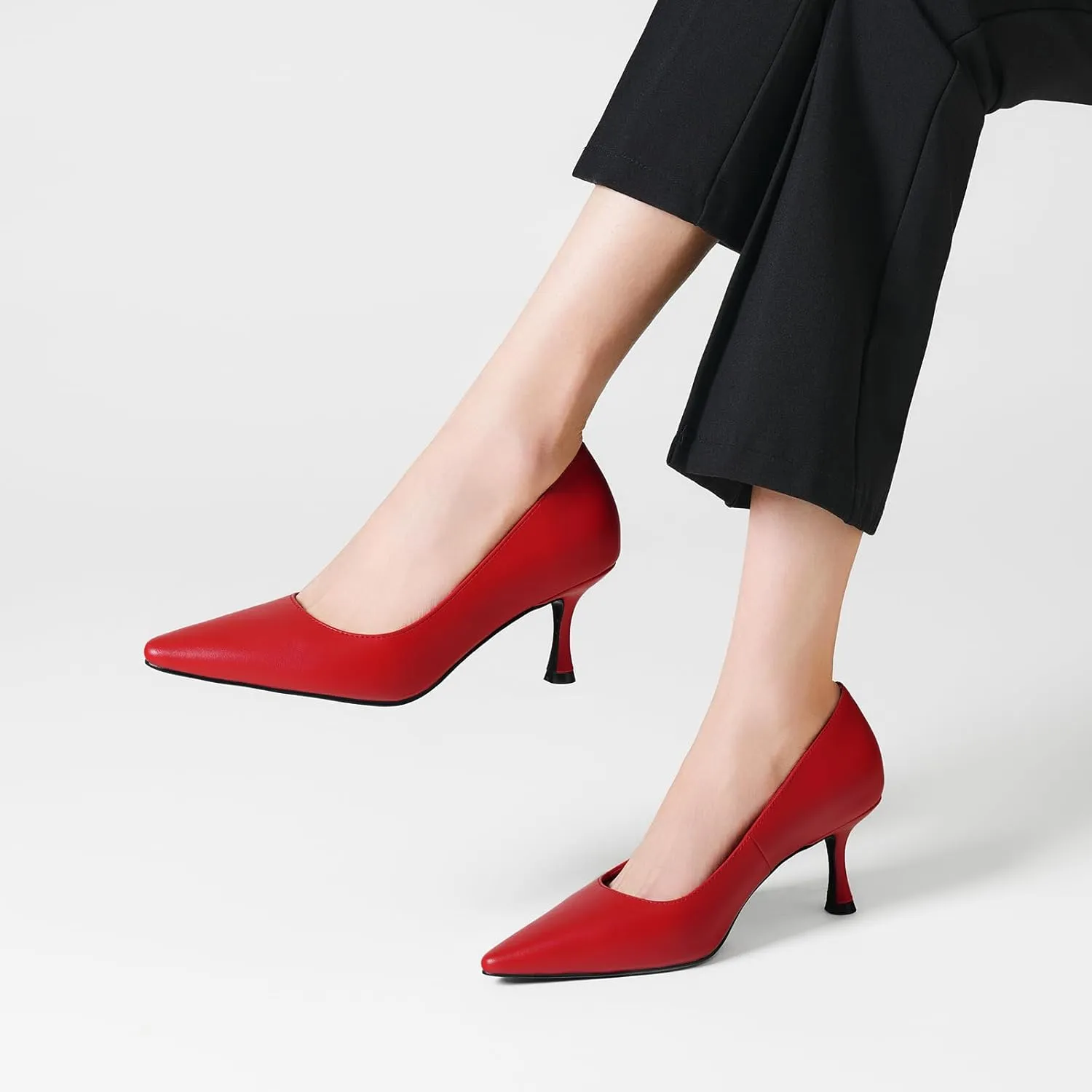 Women's Low Heel Pointed Toe Kitten Heel Daily Shallow Mouth Shoes on Stilettos Fine High Heels Party Wedding Prom Work Formal Dress Shoes Office Event Comfort Heels
