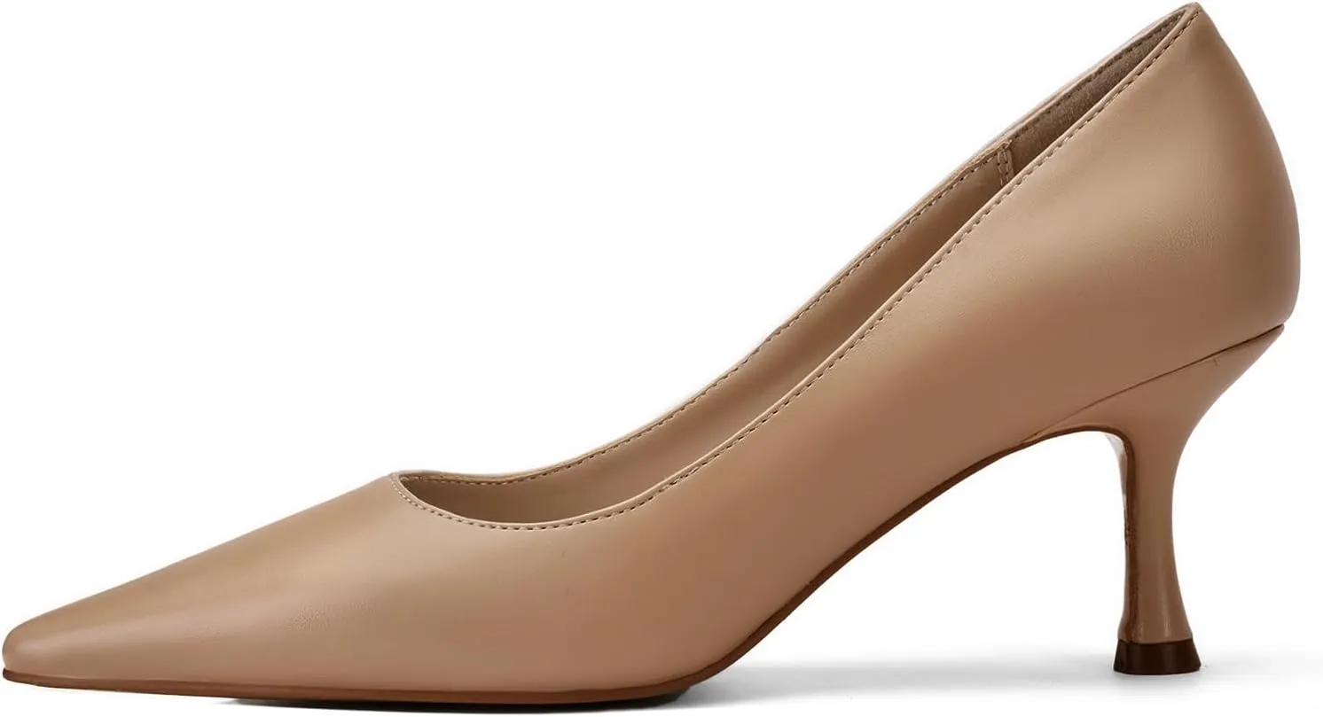 Women's Low Heel Pointed Toe Kitten Heel Daily Shallow Mouth Shoes on Stilettos Fine High Heels Party Wedding Prom Work Formal Dress Shoes Office Event Comfort Heels