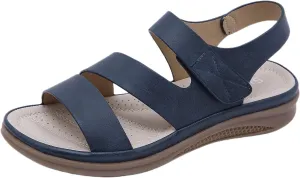Womens Orthopedic Wedge Sandals Comfortable Slip on Platform Sandals, Summer Two Bands Open Toe Walking Wedges Casual Hollow Out Buckle Breathable Shoes