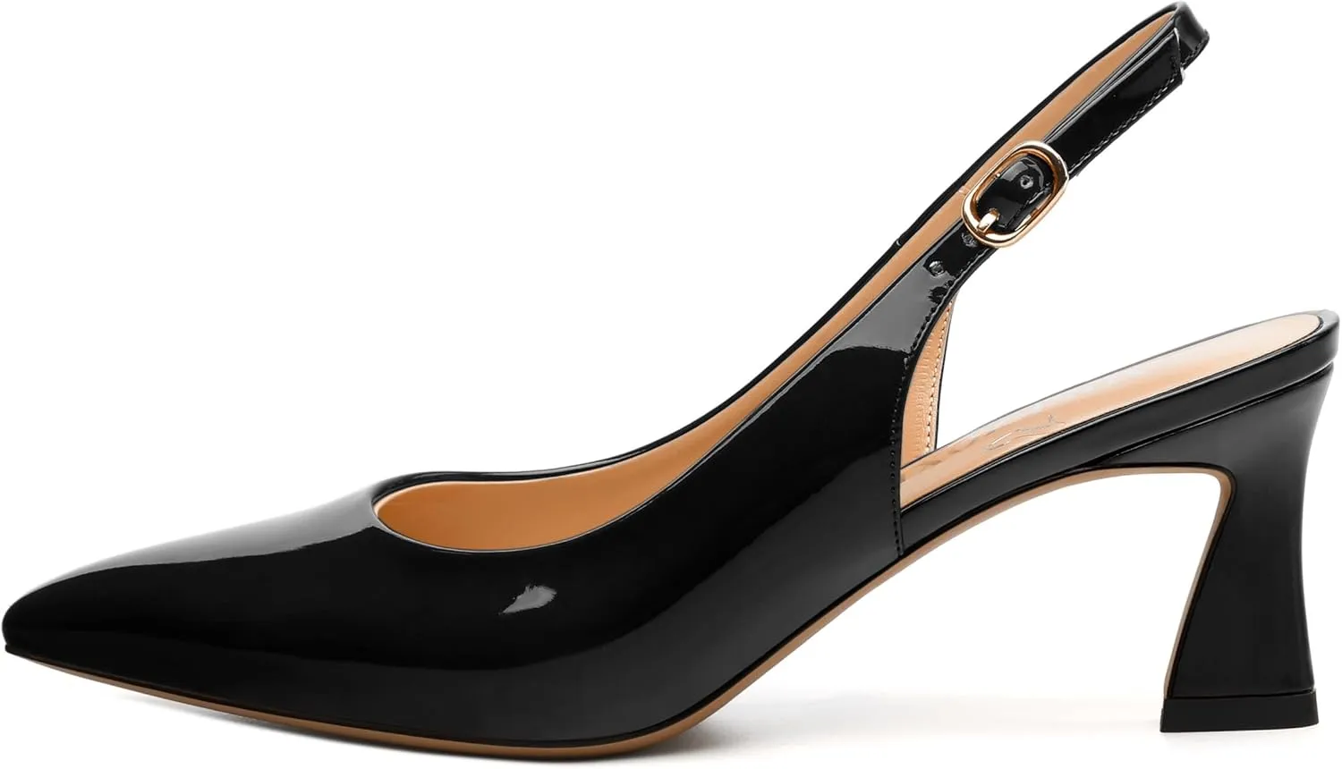 Women's Pumps Slingback Kitten Heels for Women Closed Pointed Toe Backless Pumps Wedding Party Dress Pumps Shoes