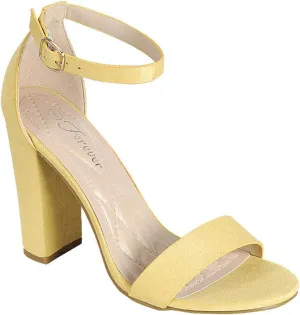 Women's Single Band Chunky Heel Sandal with Ankle Strap