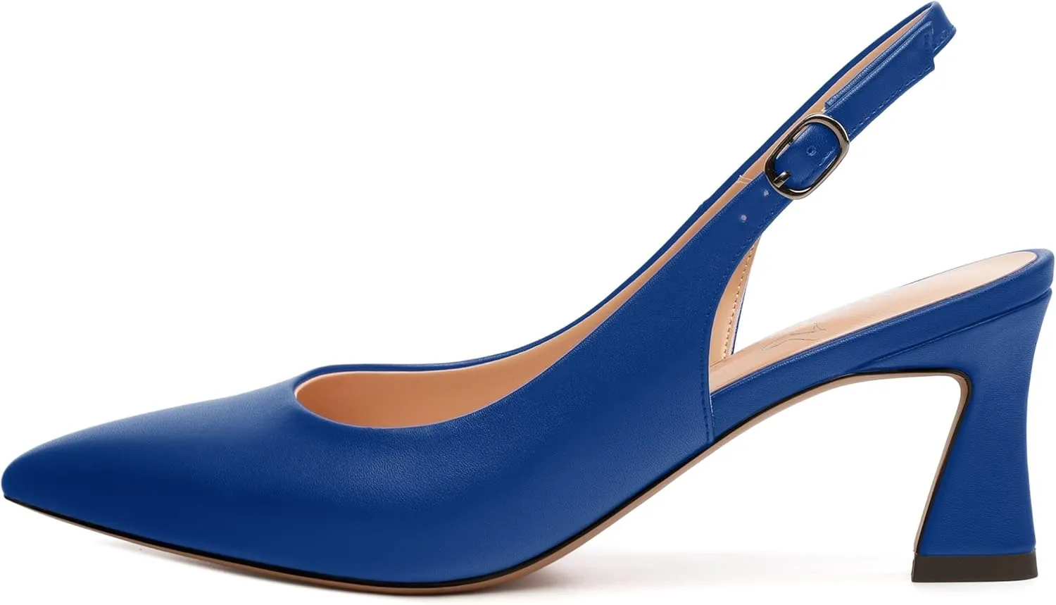 Women's Slingback Pumps Kitten Heel Pointed Toe Pumps for Women Comfort Kitten Mid Heels Buckle Pumps Wedding Party Dance Shoes