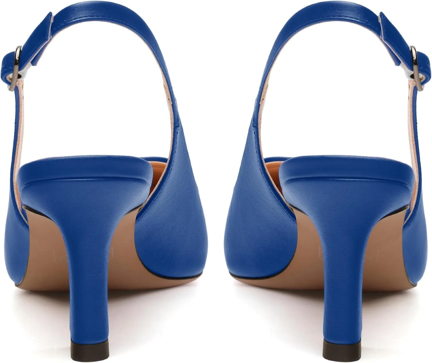 Women's Slingback Pumps Kitten Heel Pointed Toe Pumps for Women Comfort Kitten Mid Heels Buckle Pumps Wedding Party Dance Shoes