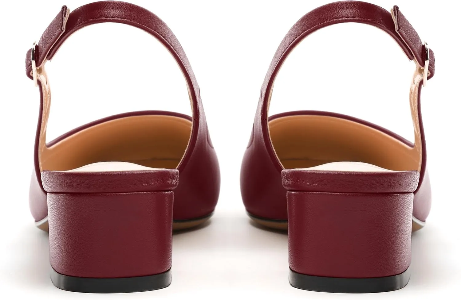 Womens Slingbacks, Square Toe Low Block Heel Pumps for Women, Comfort Casual Shoes for Workplace 1.4"