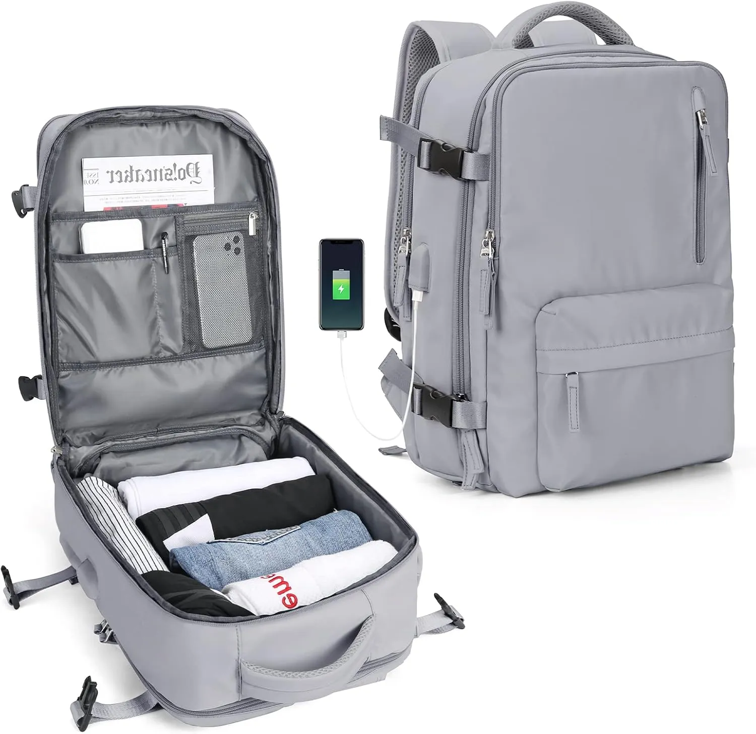 WONHOX Large Travel Backpack Carry on Flight Approved Laptop Work Business Backpack for Women Men Mochila de Viaje