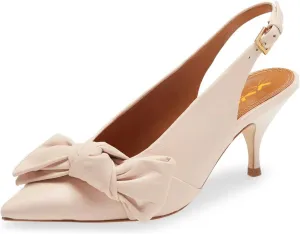 XYD Women Fashion Cute Slingback Pumps Low Kitten Heels Closed Pointed Toe Bow Knot Buckle Ankle Strap Slip On Party Dress Dating Shoes