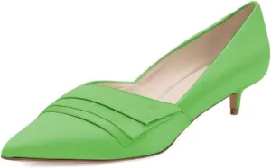 XYD Womens Business Heels for Work Professional Closed Pointy Toe Slip On Kitten Pumps Office Dress Shoes