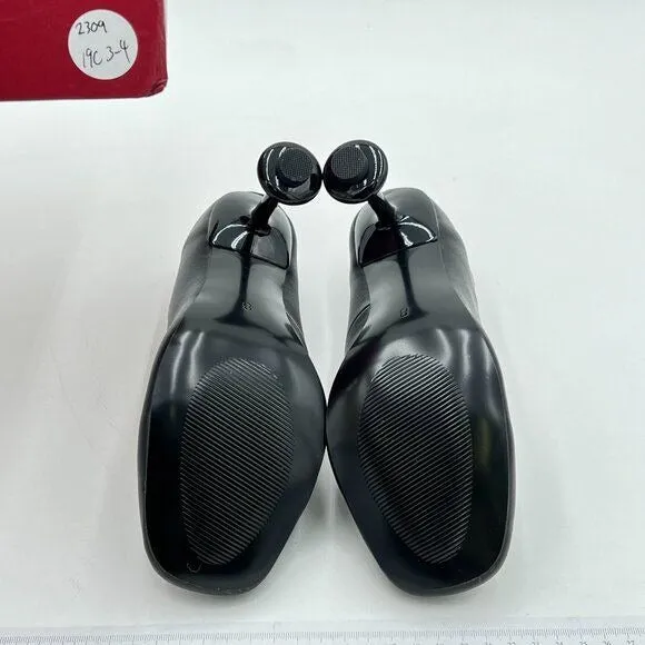 YDN Black Classic Pumps Square Toe Slip On Chunky High Heel Shoes Working Prom