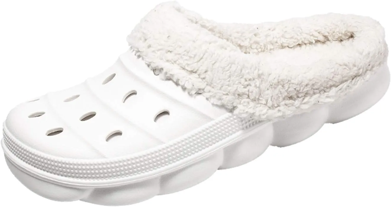 YUKTOPA Unisex Garden Clogs House Slippers Fur Lined Winter Breathable Walking Garden Shoes Warm Non-Slip Mule Footwear
